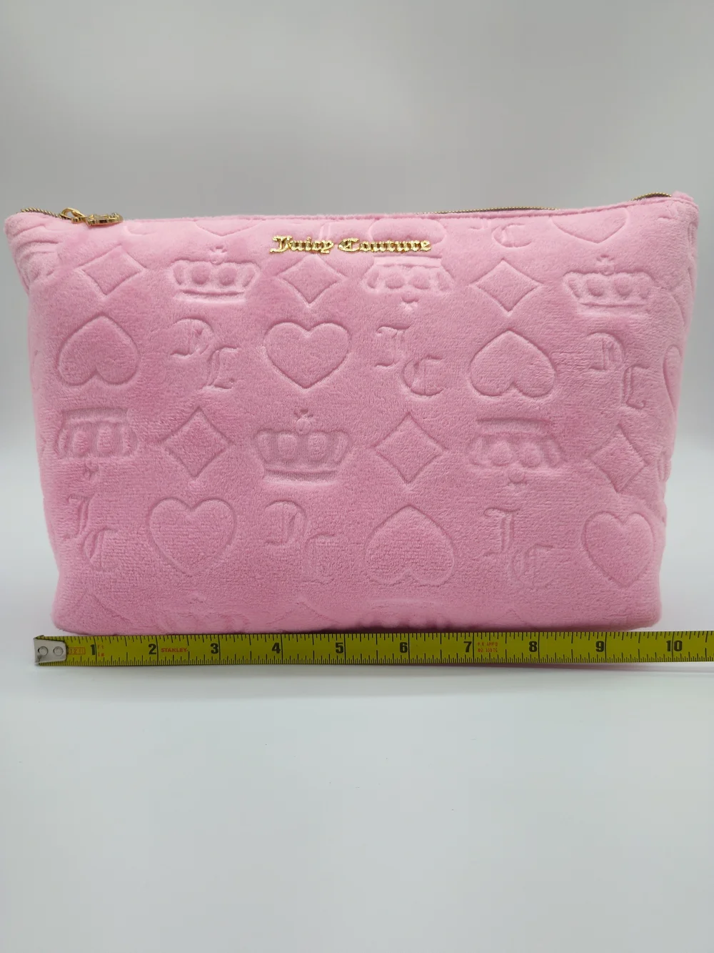 JUICY COUTURE Pink Velour Monogram Cosmetic Bag Travel Bottle NWT